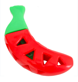Steel Dog Chili Pepper Treat Dispenser Slow Treater Dog Toy