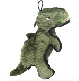 Steel Dog Ruffian Dino T-Rex Plush, Squeaky Toy, Tough Chewer