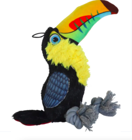 Steel Dog Durable Toucan Plush, Squeaky Dog Toy, Tough Chewer