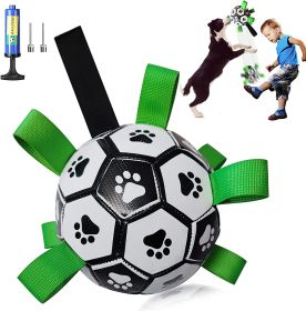 Dog Football Interactive Toy Dog Ball, Durable For Large And Medium-sized Dogs, With Grab Ring