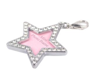 Star Shape Rhinestone Writable ID Tags for Dogs & Cats