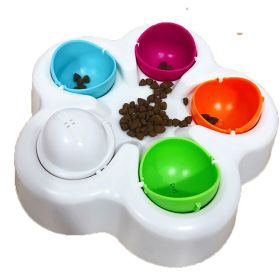 Interactive Dog Puzzle Feeder Toy with 5 Treat Compartments and Non Slip Base