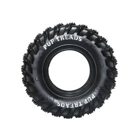 Durable Natural Rubber Tire Chew Dog Toy, Treat Dispensing, Dental Cleaning