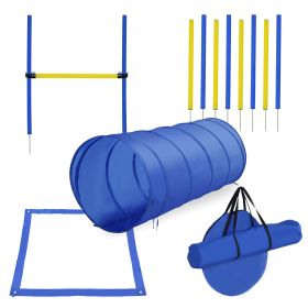 Dog Agility Training Equipment Set with Jumps, Weave Poles, Pause Box & Tunnel