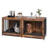 TimberTail Deluxe Double Dog Crate Furniture with Adjustable Divider