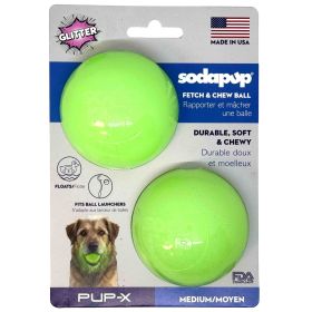 Green Glitter Floating Dog Balls 2 Pack
