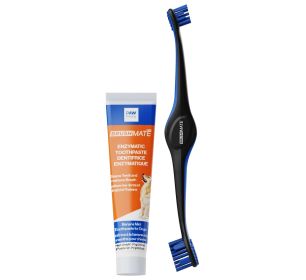 Dog Toothbrush & Enzymatic Toothpaste Dental Care Kit with Dual Ended Brush