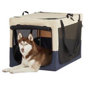Soft Sided Dog Crate Portable Travel Kennel Crate 3 Door Design