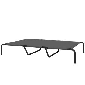 Large Elevated Dog Bed with Breathable Mesh, Raised Outdoor Cot, Gray 60 Inch