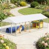 Large Outdoor Dog Kennel with UV Resistant Roof Galvanized Steel Frame and Lockable Door
