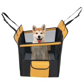 Convertible Dog Car Seat Cover Hammock with Mesh Window and Safety Belt, Small/ Medium Dogs