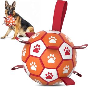 Interactive Dog Soccer Ball with Tug Strap for Indoor & Outdoor Play