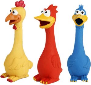 Rubber Chicken Squeaky Dog Toys for Small, Medium or Large Pet Breeds