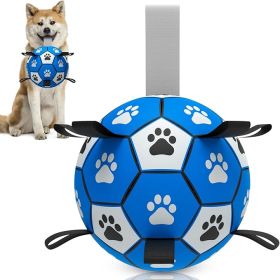 WagWorks Interactive Dog Soccer Ball Toy with Straps for Small and Medium Dogs 6 Inch