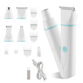4 in 1 Dog Grooming Kit, Dog Clippers, Rechargeable Pet Shaver with 6 Combs & 4 Detachable Blades