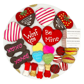 Valentine’s Day Dog Treat Gift Box, Heart Shaped Biscuits & Assorted Treats