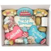 Happy Birthday Dog Treat Gift Box with Handmade Macarons, Bones & Cupcake Treats