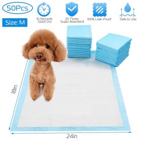 Dog Training Pads Puppy Pee Pads Cat Wee Mats Potty-Train 24x18In M - 50Pcs/Set
