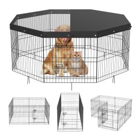 VEVOR 24" Foldable Metal Dog Playpen with Protective Cover