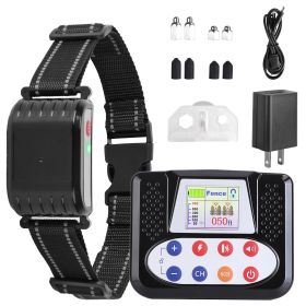 990FT Range Dog Wireless Fence Remote Training Collar IPX6 Waterproof Receiver with 0-9 Levels