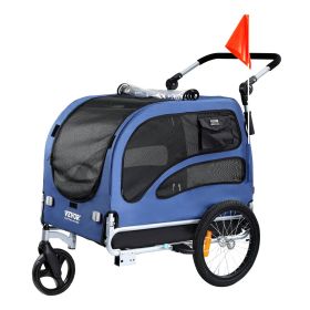 Dog Bike Trailer, Supports up to 100 lbs, 2-in-1 Pet Stroller Cart Bicycle Carrier, Easy Folding Cart Frame