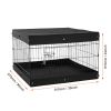 Dog Foldable Wire Metal Playpen with Waterproof Cover and Secure Metal Frame, 4 Pcs 24 x 36 in Panels