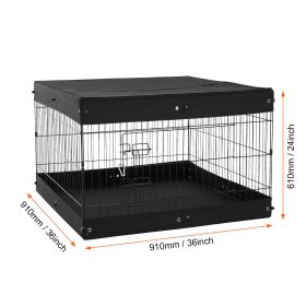 Dog Foldable Wire Metal Playpen with Waterproof Cover and Secure Metal Frame, 4 Pcs 24 x 36 in Panels