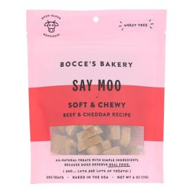 Bocce's Bakery Say Moo Soft & Chewy Beef and Cheddar Dog Treats 6 oz Case of 12