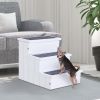 Aosom Wooden Carpeted Non Slip Dog Stairs