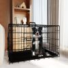 TrailGuard 42-in Foldable Double Door Metal Dog Crate with Divider