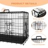 TrailGuard 42-in Foldable Double Door Metal Dog Crate with Divider