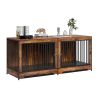 TimberTail Deluxe Double Dog Crate Furniture with Adjustable Divider