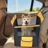 Convertible Dog Car Seat Cover Hammock with Mesh Window and Safety Belt, Small/ Medium Dogs