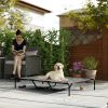 Large Elevated Dog Bed with Breathable Mesh, Raised Outdoor Cot, Gray 60 Inch