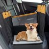 Convertible Dog Car Seat Cover Hammock with Mesh Window and Safety Belt, Small/ Medium Dogs