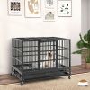 IronTrail Heavy Duty Folding Metal Dog Crate with Locking Wheels