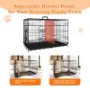TrailGuard 42-in Foldable Double Door Metal Dog Crate with Divider