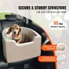Luxury Dog Car Booster Seat with Safety Leash, Removable Washable Cover & Storage Pocket