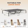 Large Elevated Dog Bed with Breathable Mesh, Raised Outdoor Cot, Gray 60 Inch