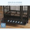 PawHut Heavy Duty 36-in Metal Dog Crate with Locking Wheels and Double Door Access