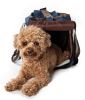 Pet Life Fashion Canvas Tote Dog Carrier with Mesh Closures and Built In Leash Holder