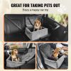 Dog Booster Seat for Car with A Storage Pocket, Clip-On Safety Leash