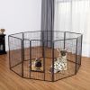 Heavy Duty Secure Double Lock Gate 40 Inch 8 Panel Metal Dog Playpen