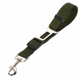 Durable Nylon Adjustable Dog Vehicle Leash Belt (Option: Army Green)