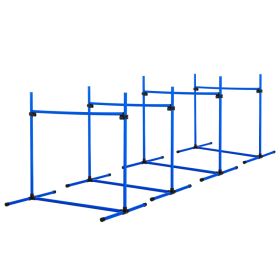 Dog Agility Starter Kit with Adjustable Height Jump Bars, Included Carry Bag & Displacing Top Bar - Blue (Option: Blue-950x180x180 mm)