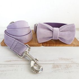 Mabel Velvet Collar & Leash Set (Option: Light purple-S)