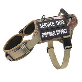 Tactical Service Dog Harness With Handle (Option: Khaki-S)