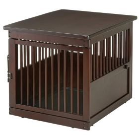Richell Wooden End Table Dog Crate (Option: Medium)