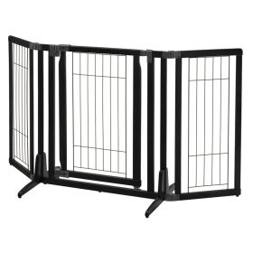 Richell Premium Plus Freestanding Pet Gate (Option: Black)