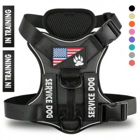 Reflective Breathable Solid Color Dog Harness (Option: Black-XS)